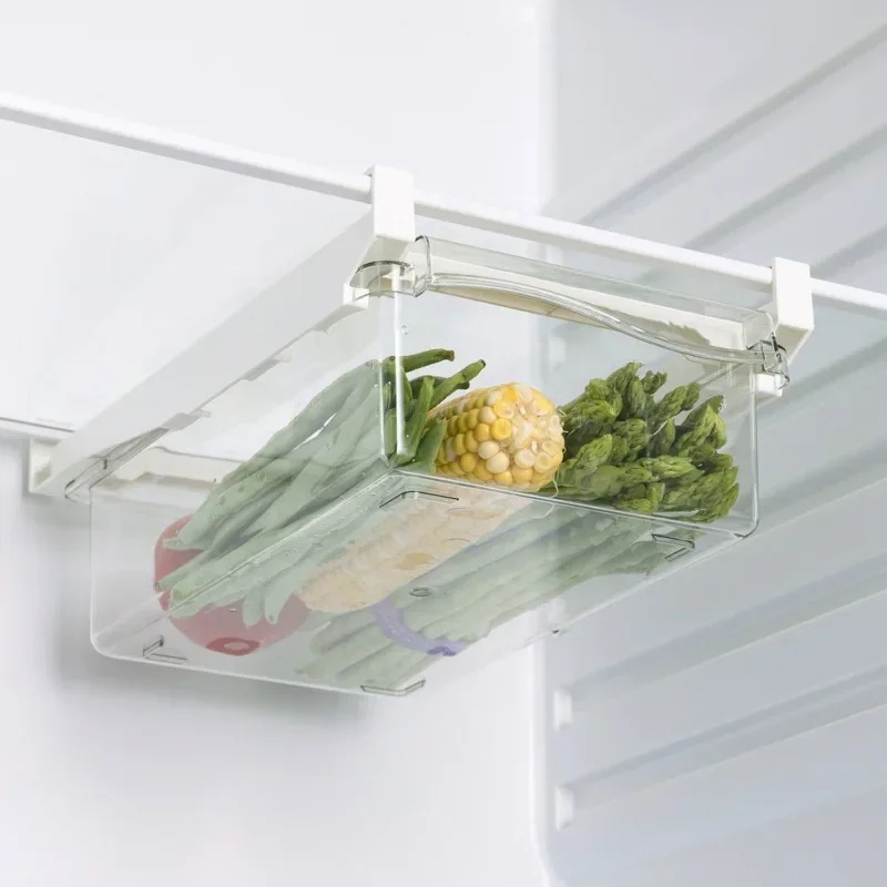 Hanging Pull Out Fridge Drawer - Food Storage With Dividers recension och pris