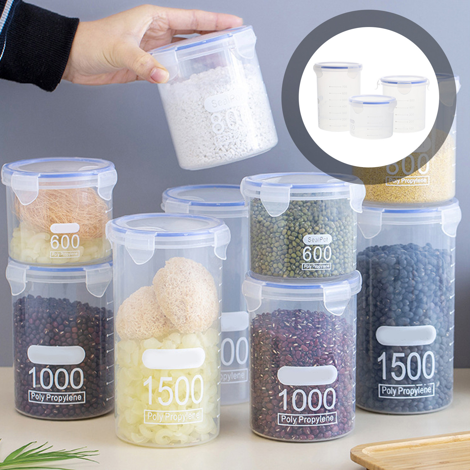 6Pcs Sealed Storage Jars Clear - Food Storage Containers recension och pris